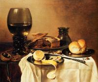 Claesz, Pieter - Breakfast Still Life With Roemer, Meat Pie, Lemon And Bread